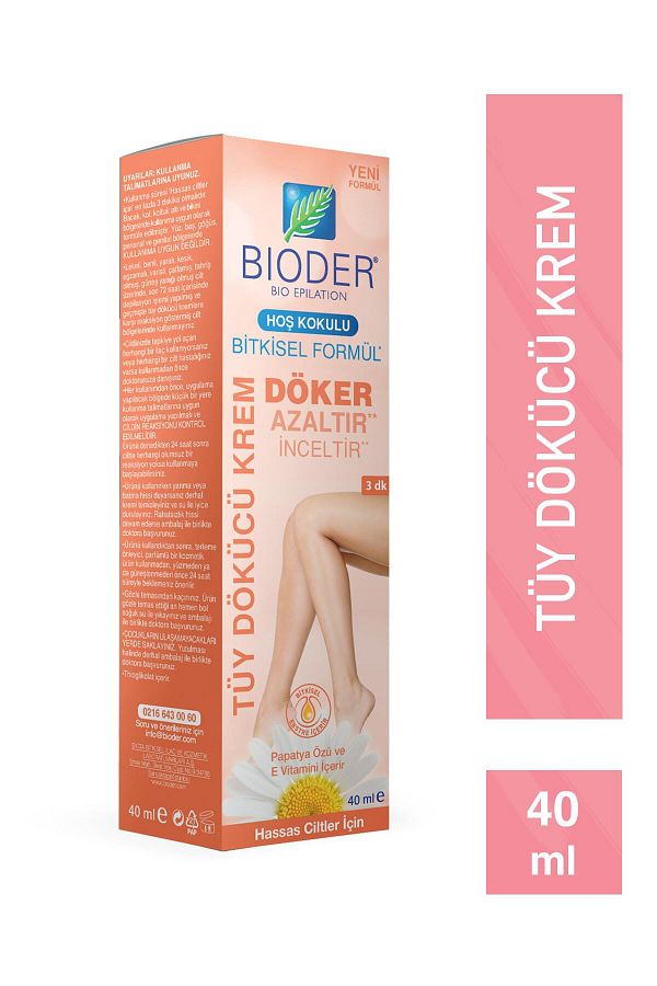 Bioder-Hair Removal Cream - Sensitive Skin Chamomile Extract 40 ml Hair Reducing Effect 1
