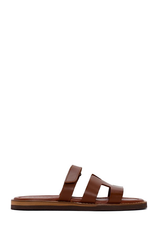 Derimod-Brown Leather Women's Comfort Slippers - 24sfd361818 1