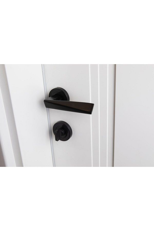EVEO-Black Prism WC Door Handle - Front and Rear Set 1