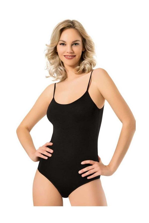 Namald Black Rope Suspender Women s Bodysuit with Snaps at the Bottom New Season Trendyol