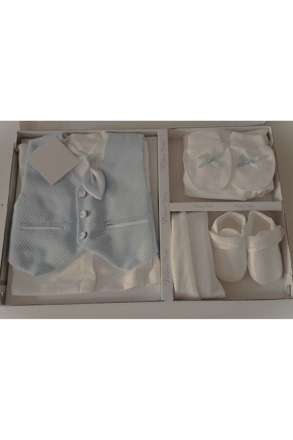 Petite Ponpon Baby Erkek Bebek Mevlüt Takımı Hastane Çıkışı Sünnetlik, Bayramlık Bebek Doğum Hediyesi