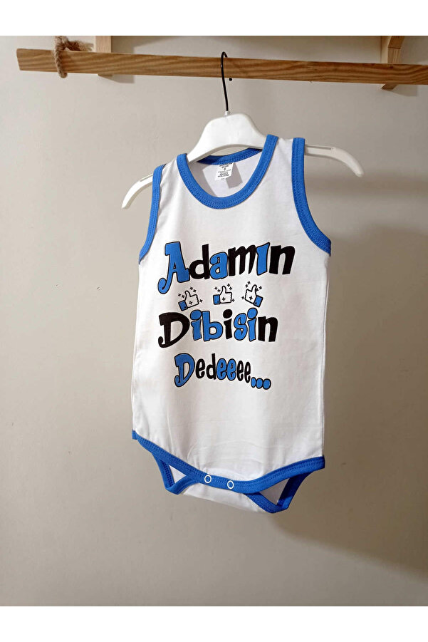 krm kerem bebe Adamın Dibisin Dedeee Yazılı %100 Pamuk Atlet Body & Zıbın