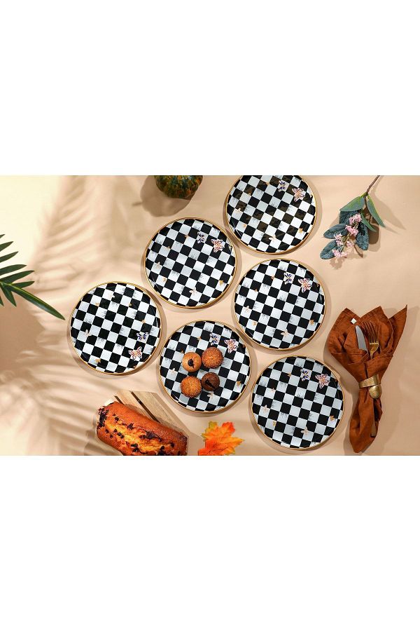 GÜRCÜGLASS-Checkered Butterfly Serving Plate 1