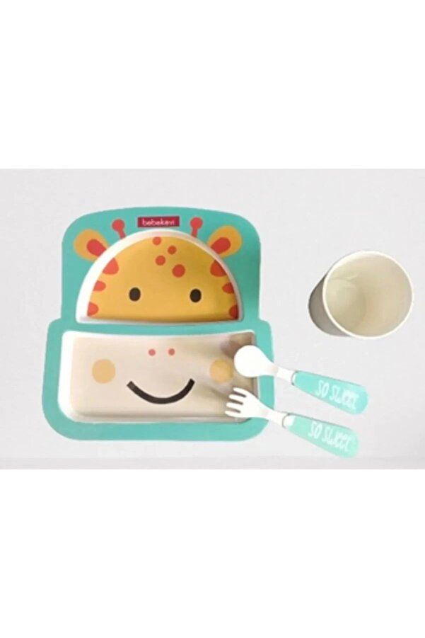 Cherub Baby Bebek Evi Melamin Sevimli Zürafa Mama Seti