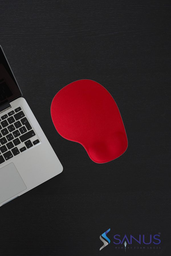 SANUS-Red Memory Foam Non-Slip Mouse Pad with Wrist Support 1