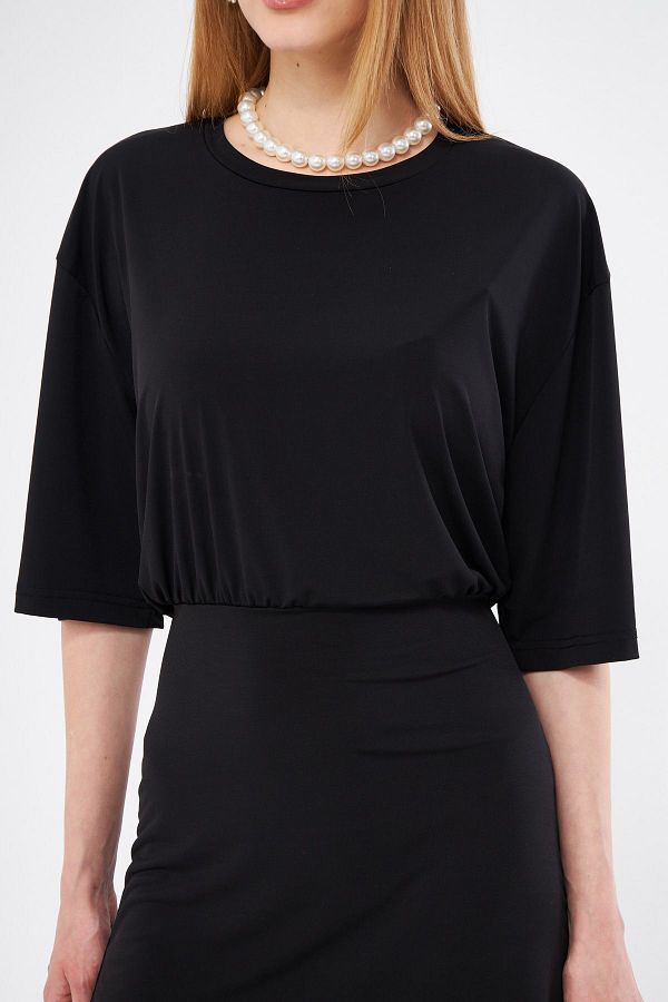 Tight black short sleeve dress shop