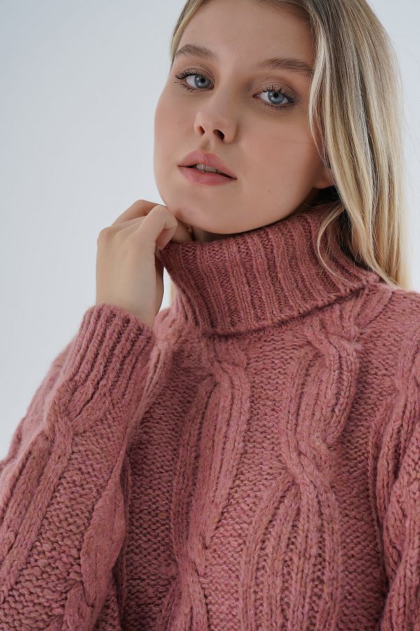 Rose colored turtleneck on sale