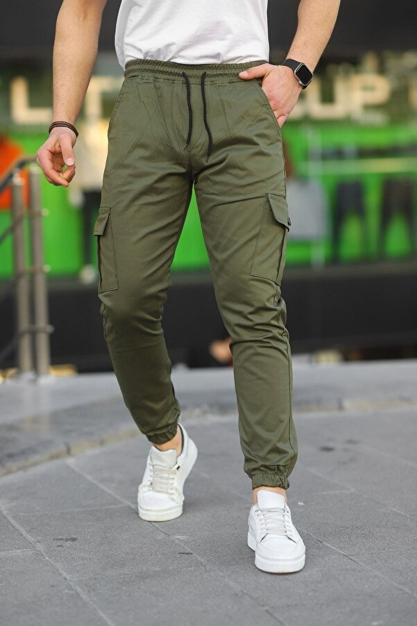 comstar Men's Slim Fit Cargo Pocket Pants with Elastic Waist and Legs-  Trendyol