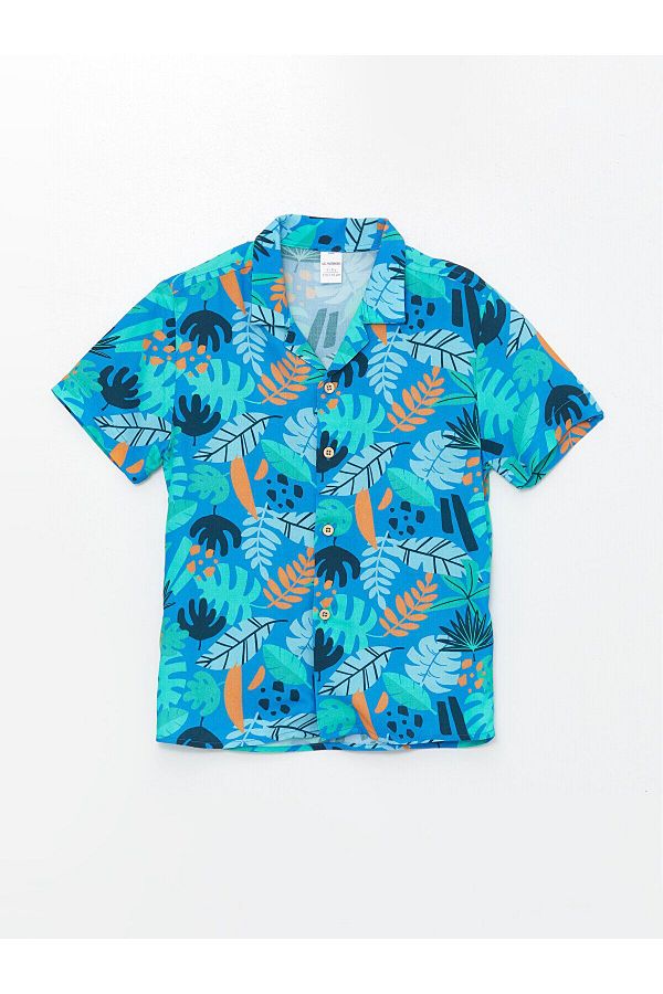 LC Waikiki-LCW Bedrucktes Kurzarmhemd mit Resort-Kragen für Baby Jungen 1