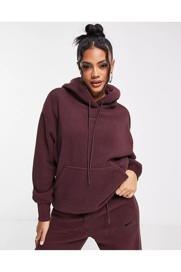 Plush pullover hoodie on sale