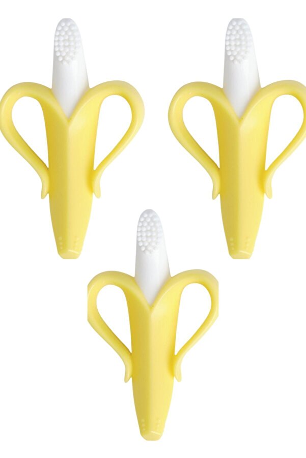 Swetty Home Muz Diş Kaşıyıcı - Bebek Diş Fırçası (3 Adet)