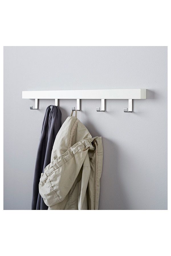 IKEA 60x4x8 Cm White Wooden Wall Hanger with 5 Hooks Door Hanger Coat Rack Trendyol
