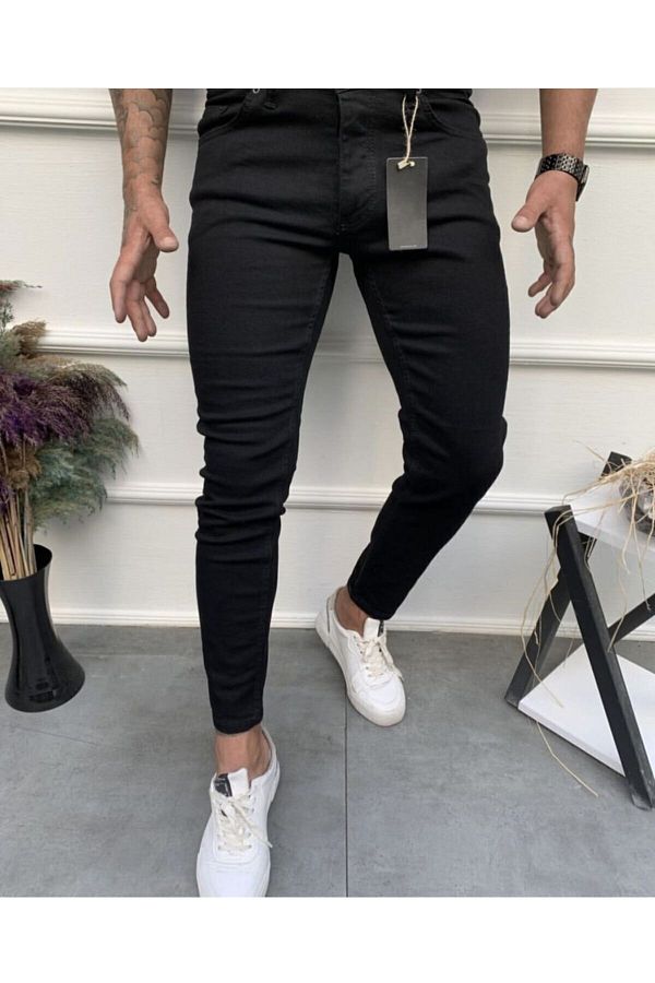 cerme Men s Black Skinny Fit Ankle Length Trousers C15 Trendyol