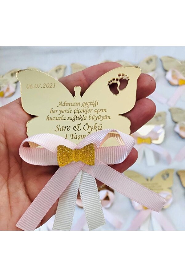 Roseart 20 Adet Pleksi Kelebek Magnet Yenidoğan Bebek, Doğum Günü,düğün,söz,nişan,nikah Magnet.