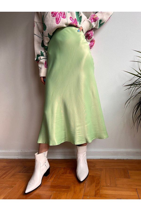 Green midi skirt 01 outlet