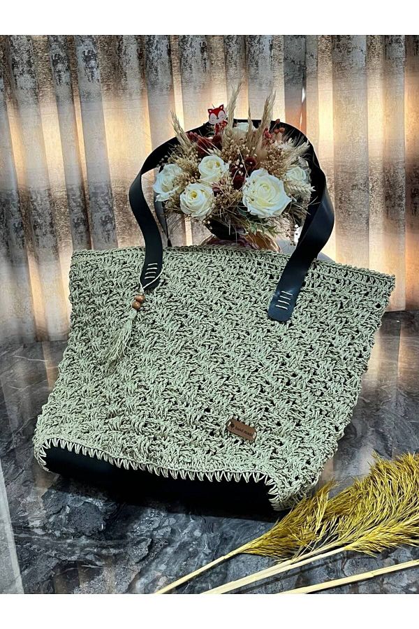 Emr Straw Hand Knitted Shoulder Bag Organic Trendyol