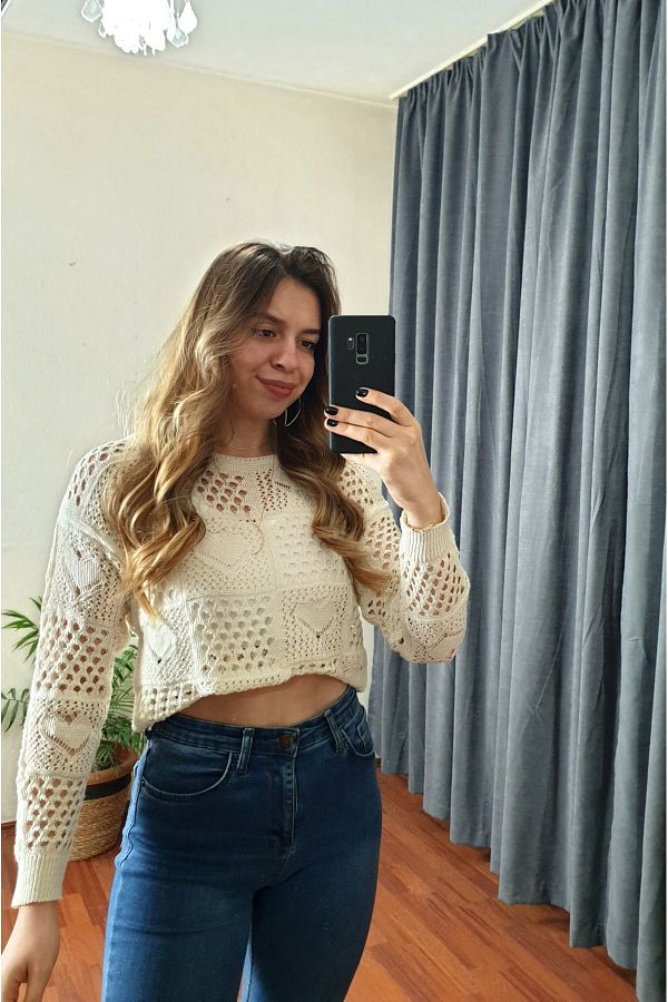 Heart hole sweater shop
