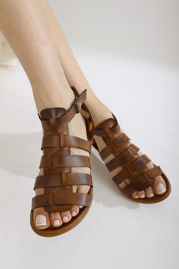 Genuine leather gladiator sandals deals