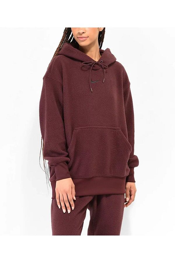Nike Women s Brown Plush Pullover Hoodie Sportswear Trendyol