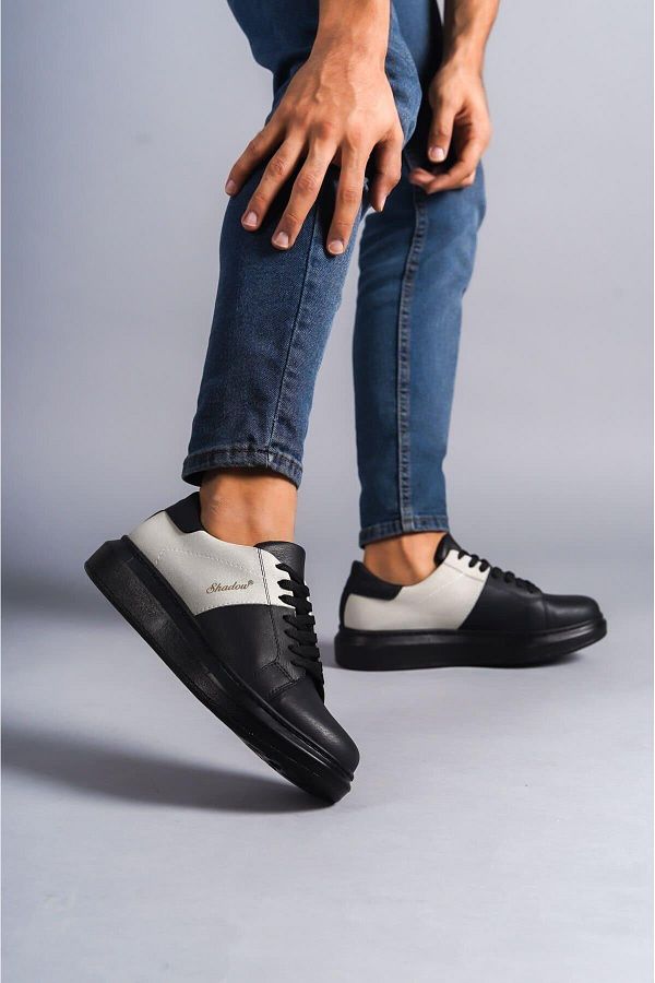 Aymood-SLW151 Boost Suede Pantofi pentru bărbați - cu șireturi, casual negru/gri 1