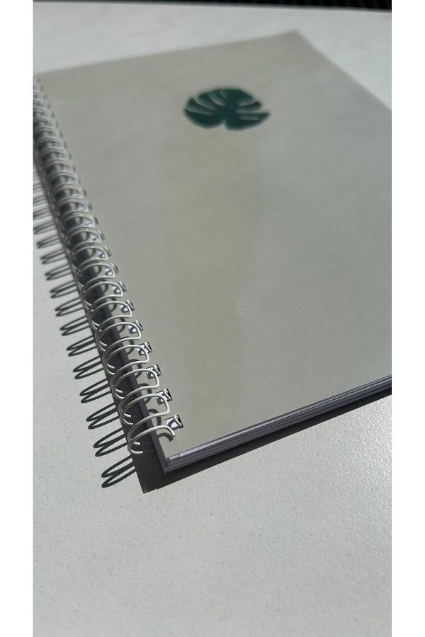 Handeto Kraft-A5 Leaf Themed 90Gr Spiral Unlined Notebook - Quote and Notepad 1