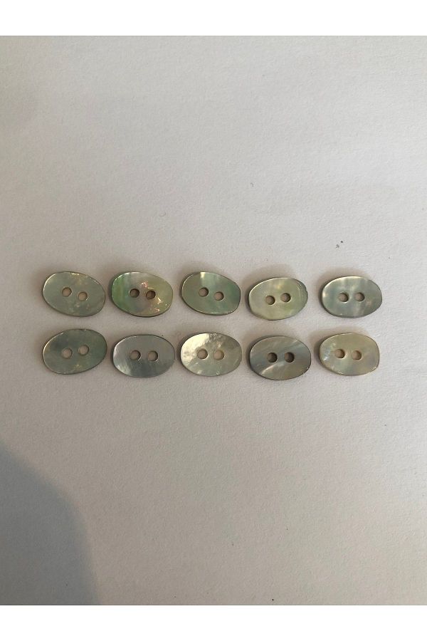 aensia-Real Original Oval Pearl Button Small 18 Size Button Pearl Button - Pack of 10 Buttons 1