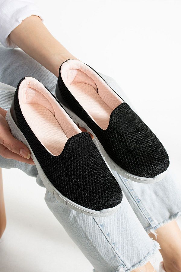 star shoes Black White Women s Sports Ballerina Walking Shoes Trendyol