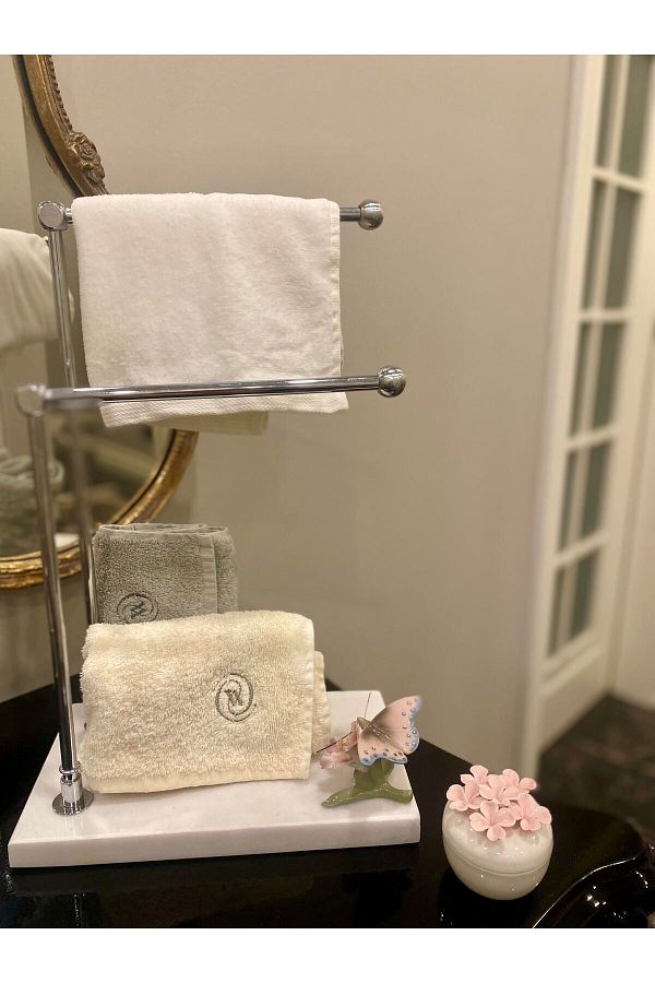 Farklıevim-Metal Bathroom Hand Towel Holder Paper Towel Holder Stand with Marble Legs 1