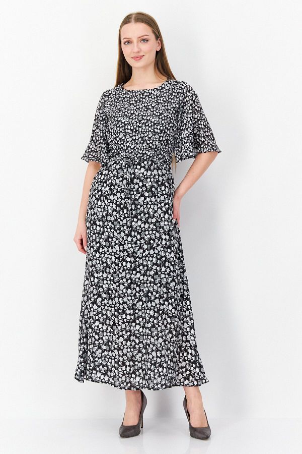 French Connection Women Floral Maxi Dress Black Grey Trendyol