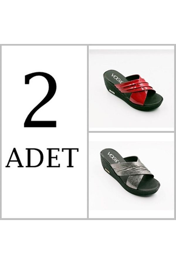 Sino-High Heeled Stylish Women's Platform Slippers Set - 2 Pieces 1