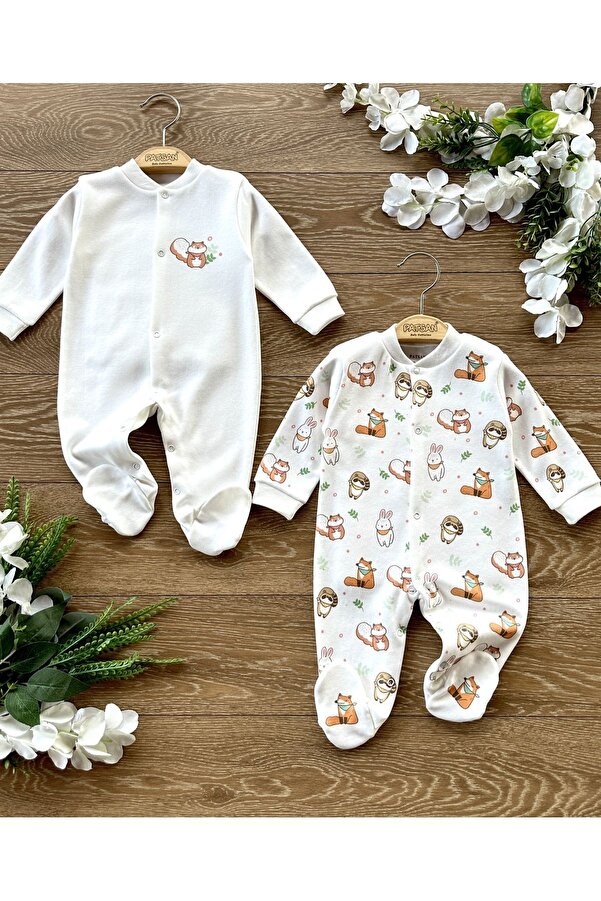 PATSAN 2'li Pamuklu Bebek Uyku Tulumu Rakun