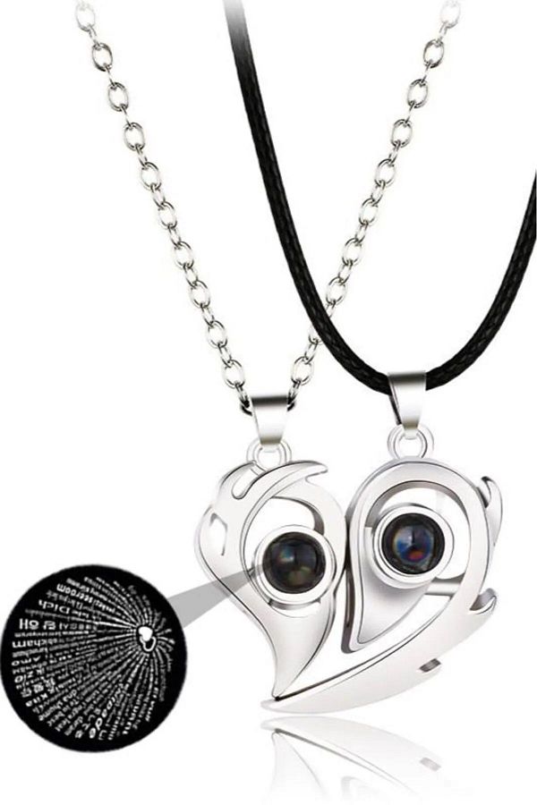 Y MODA I Love You in 100 Languages Couple Necklace Trendyol