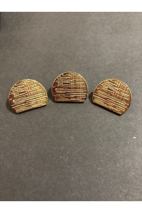 aensia-Gold Semicircle Striped Button 28 Size Metal Button Coat Trench Jacket Button - Pack of 6 Buttons 1