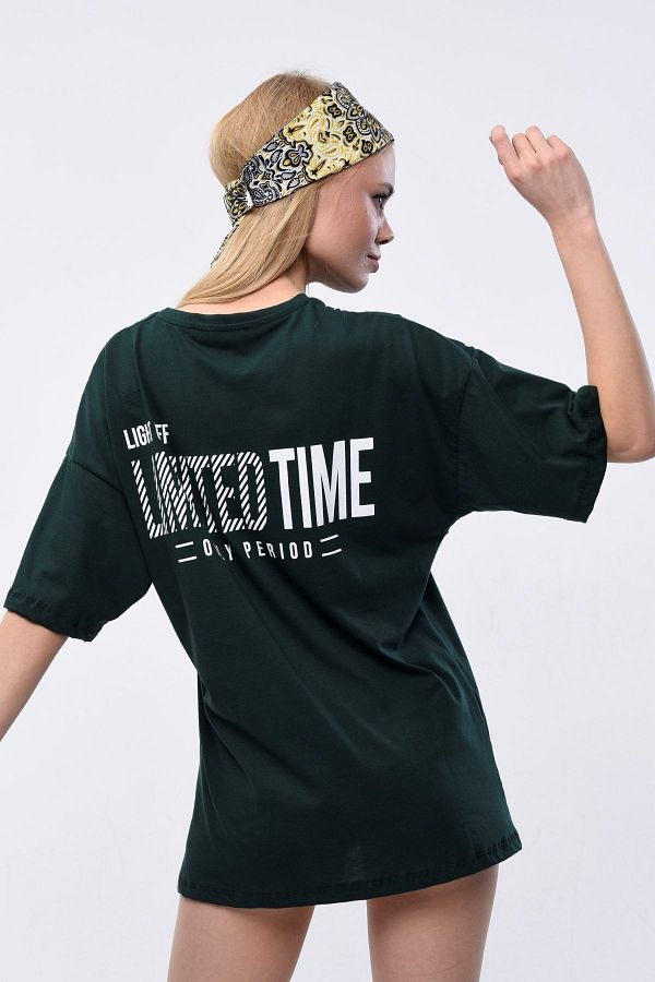 Mad&Calf-Women's Limited Time Printed Oversize T-shirt 1
