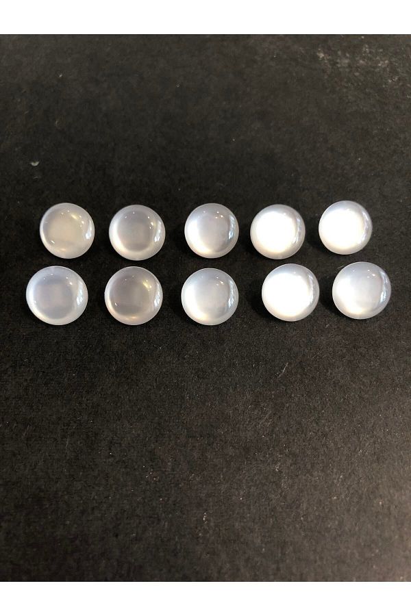 aensia-Pearlescent White Ball Button 18 Size Button Bottom Footed Shirt Button - Pack of 10 Buttons 1