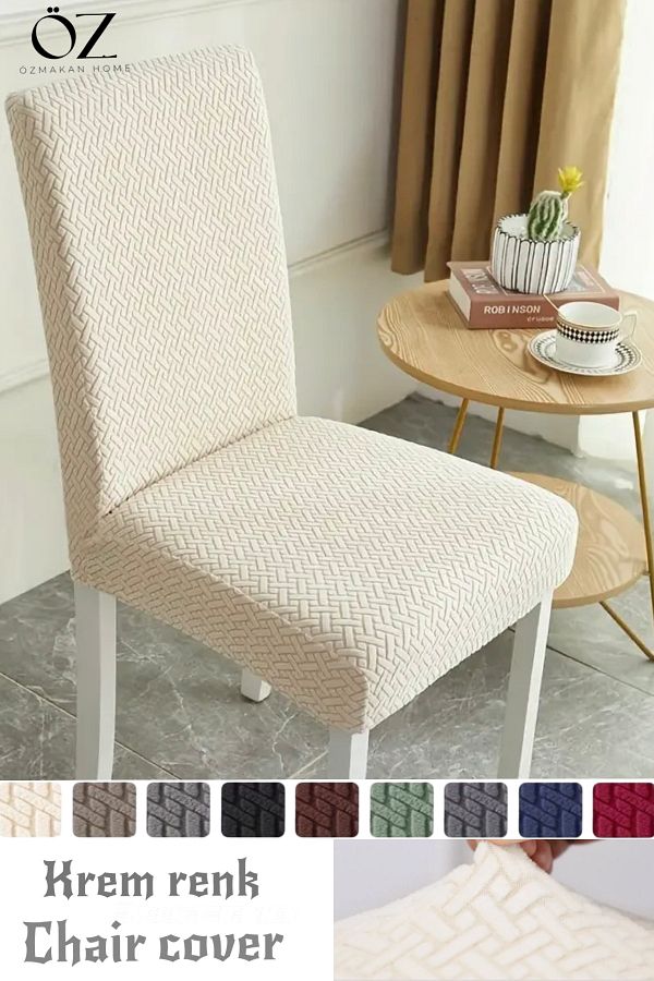 OZMAKAN High Quality Chair Cover lycra washable 1 Piece Cream Color Trendyol