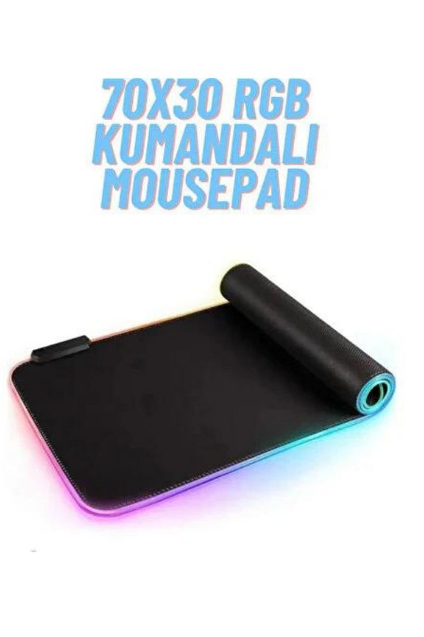 ATAsoft ELEKTRONİK Since 2021-RGB LED Gaming Mouse Pad - Black, Waterproof, Remote Control, XL, 70X30 1