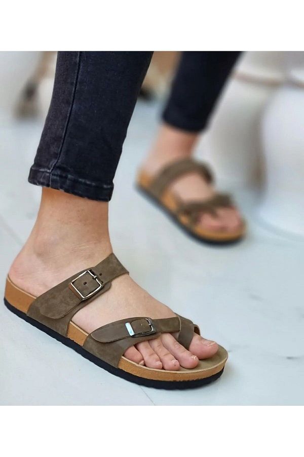 WOSSE WOMEN Flip Flops Cork Sole Slippers Trendyol