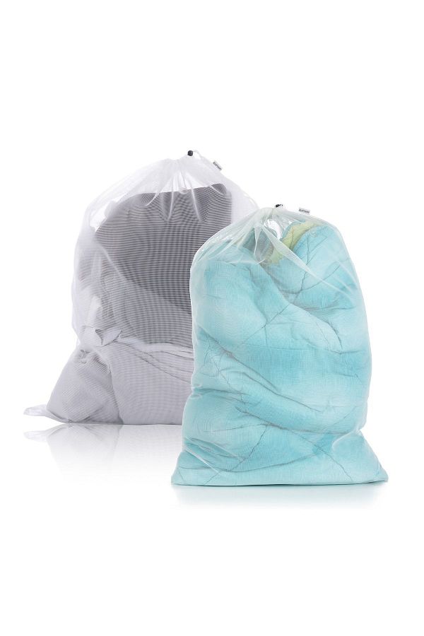 SANDWATCH-60*90 (2 PCS) Large Size Laundry Net Bag Washing Net Bag with Drawstring Clips 1