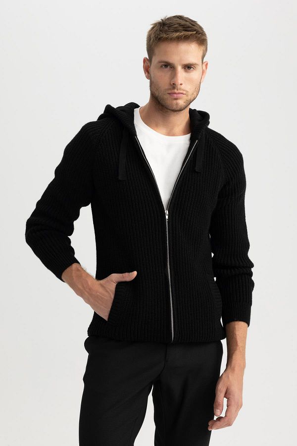 DeFacto-Hooded Standard Fit Thessaloniki Cardigan - A6204ax23au 1