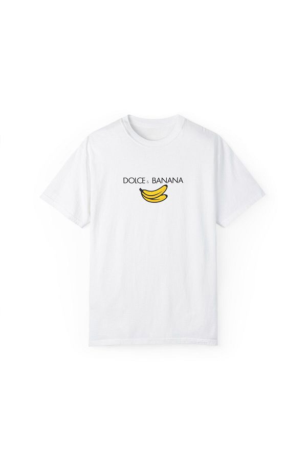 LacyLadyZarifve k Dolce Banana Printed Unisex White T Shirt Trendyol