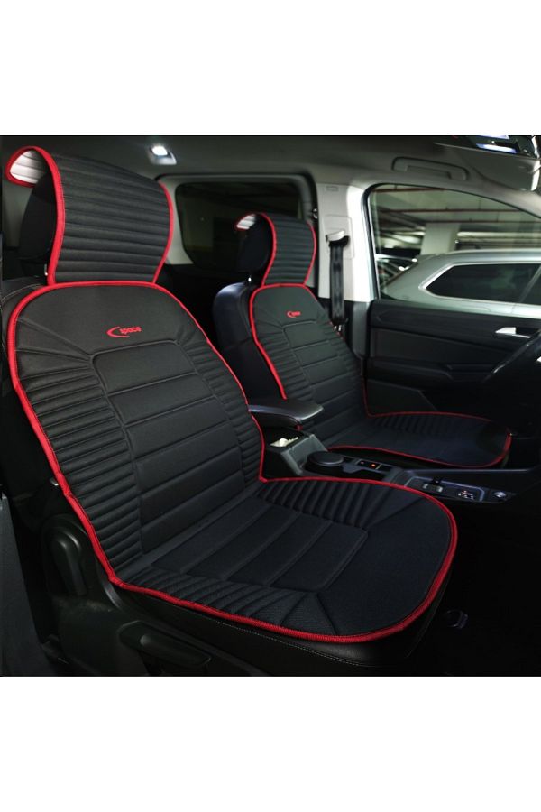 kepmorpho-Volkswagen Polo New Seat - Cushion Black Red 2-Piece Set BMRNG 1