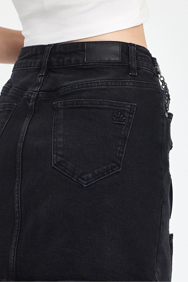Black denim skirt lycra clearance