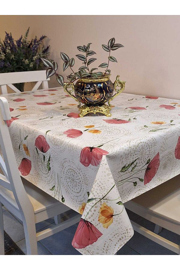 Başak Ev Tekstili-Patterned FiberPvcOilcloth - Wipeable Table Cloth 1