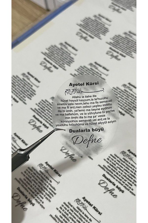 ARLetikettasarım-Magic with Prayers Transparent Epoxy Plexiglass Tag 4X5 cm 52 Pieces - Arl Label Design 1