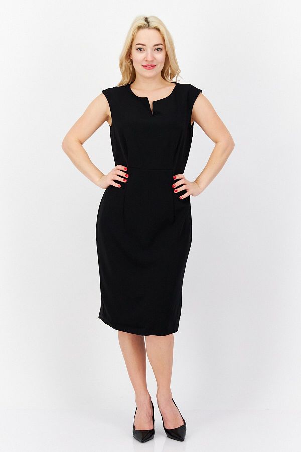Kasper Women Plain Sheath Dress Black Trendyol