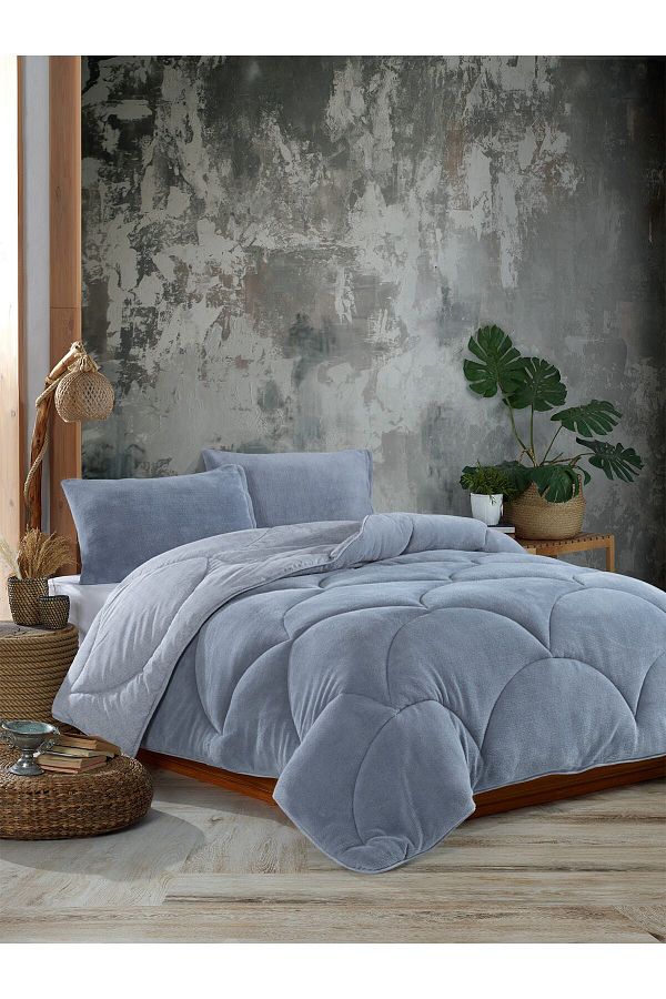 NANOSOFT-Single Gray Welsoft Quilt 1