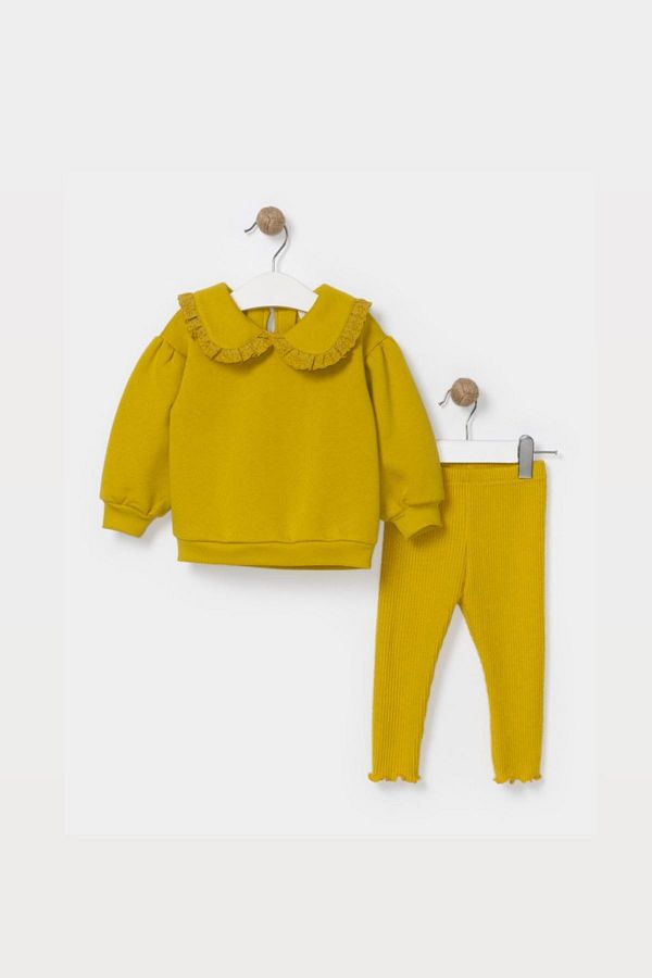 HAUSEkids Happy Baby Girl 9 24 Months Tights Set Mustard Trendyol