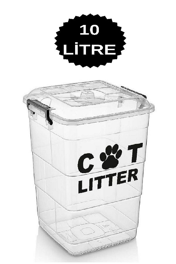 DEEMBRO 10 LT Capacity Cat Litter Storage Container Box Empty Cat Litter Storage Container Dimensions 26 x 24 x 27 Trendyol