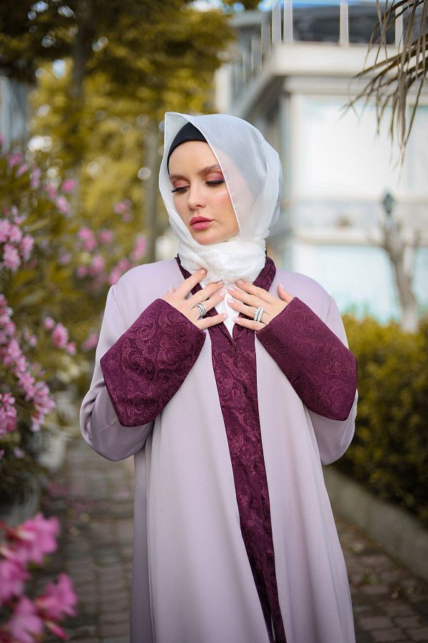 HAR KA WEAR Light purple Abaya Ferace Trendyol